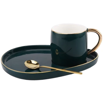 Japanese Style Luxury Ceramic Cup with Plate Creative Gold Coffee Mug Snack Dish Set Simple English Afternoon Tea Cup with Spoon
Japanese Style Luxury Ceramic Cup with Plate Creative Gold Coffee Mug Snack Dish Set Simple English Afternoon Tea Cup with Spoon