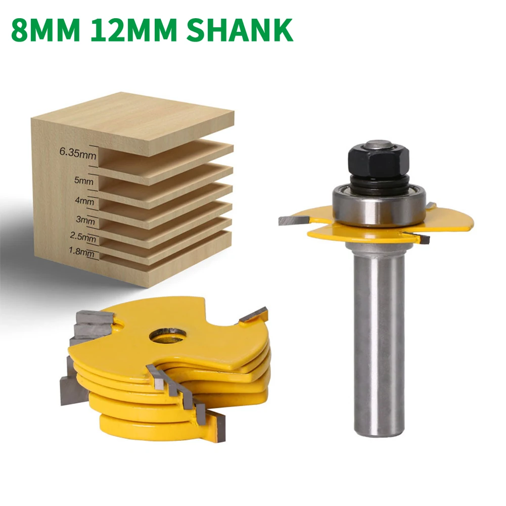 2PCS/Set 8MM 12MM Shank Milling Cutter Wood Carving 6 PCS Slot Cutter 3 Wing Router Bit Set Woodworking Tenon Chisel Cutter Tool
2PCS/Set 8MM 12MM Shank Milling Cutter Wood Carving 6 PCS Slot Cutter 3 Wing Router Bit Set Woodworking Tenon Chisel Cutter Tool