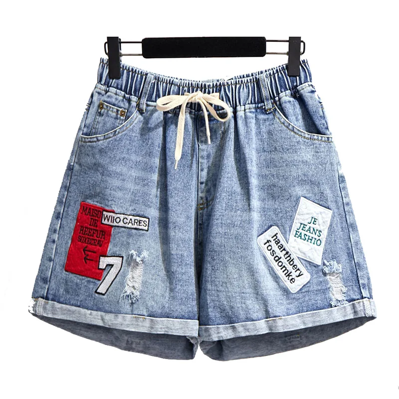 Plus Size Women's Jeans 6xl 2020 Summer Casual Loose Blue Embroidery Elastic Lace-up Waist Pocket Wide Leg Pants Shorts
Plus Size Women's Jeans 6xl 2020 Summer Casual Loose Blue Embroidery Elastic Lace-up Waist Pocket Wide Leg Pants Shorts