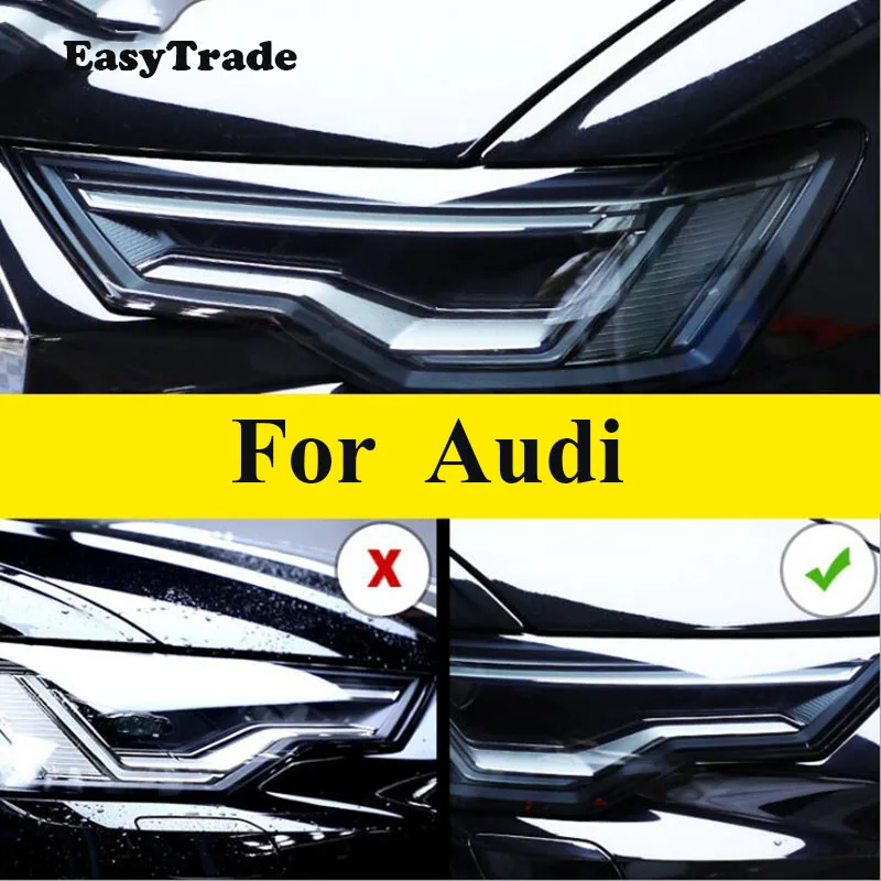 Прозрачная черная пленка из ТПУ для Audi A4 B8 Q5 Q7 Q3 A3 A5 защитная автомобильных фар