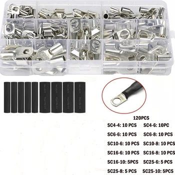 120/70/56Pcs SC Bare Bolt Hole Tinned Copper Cable lugs Battery Terminals set Wire terminals connector Suit SC10-6 SC16-8 SC25-8
120/70/56Pcs SC Bare Bolt Hole Tinned Copper Cable lugs Battery Terminals set Wire terminals connector Suit SC10-6 SC16-8 SC25-8