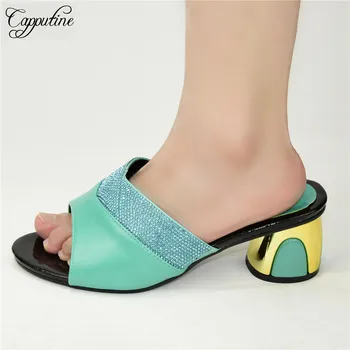 Elegant Water Green High Heel Slippers African Women's Pumps Shoes With Rhinestones 88-35 Heel Height 6.5CM
Elegant Water Green High Heel Slippers African Women's Pumps Shoes With Rhinestones 88-35 Heel Height 6.5CM
