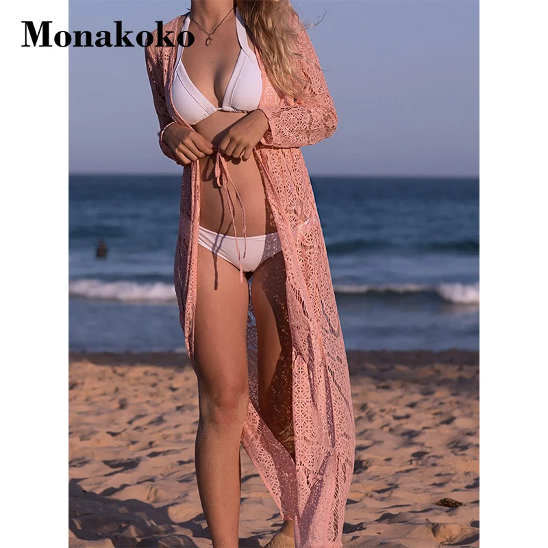 2019 Chiffon Beach Cover up Women Pink White Knitted Lace Swimsuit Long Cover ups Mesh Pareo Tunic Sarong Bikini swimwear Robe
2019 Chiffon Beach Cover up Women Pink White Knitted Lace Swimsuit Long Cover ups Mesh Pareo Tunic Sarong Bikini swimwear Robe
