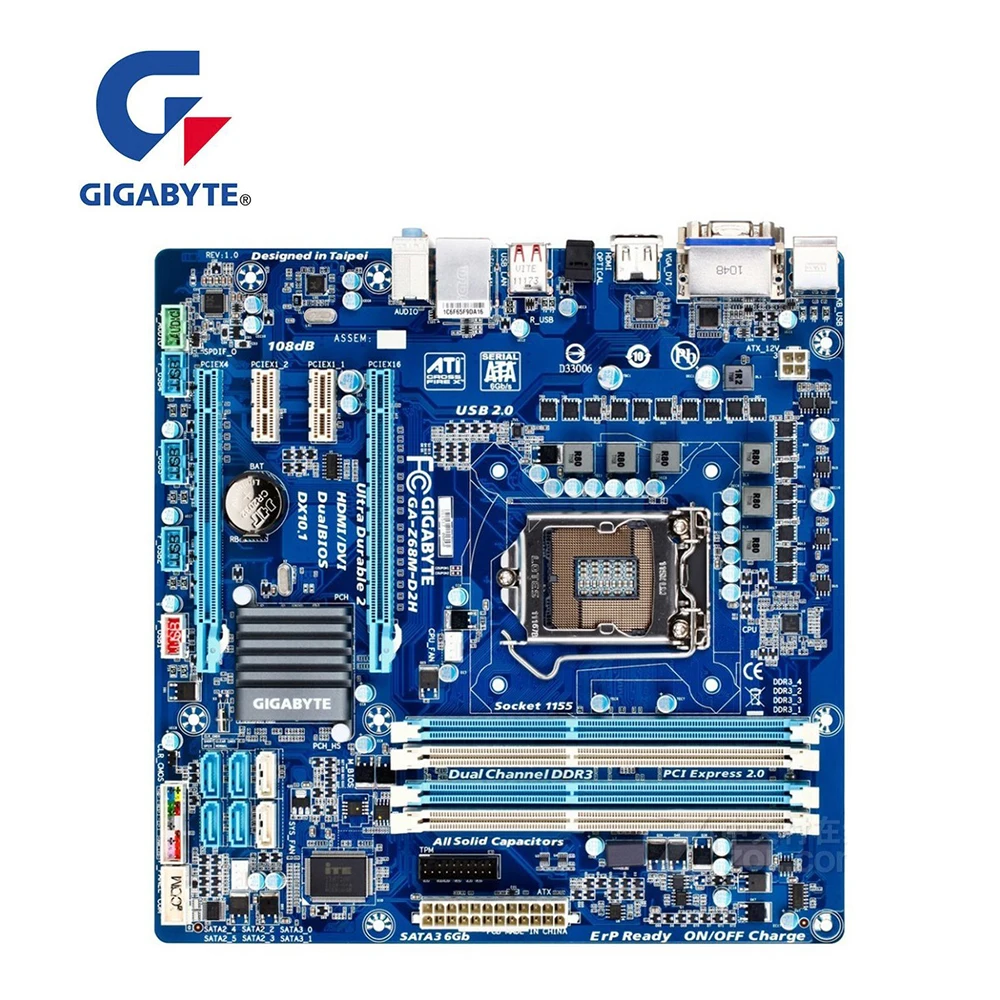 Для GIGABYTE GA-Z68M-D2H Z68M-D2H компьютерная материнская плата PCI-E 3 0 LGA 1155 DDR3 для Intel Z68