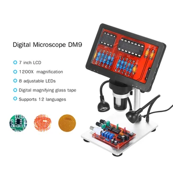 Electronic Digital Microscope 12MP 7Inch Large LCD Display Soldering Continuous Amplification Magnifier Tool Support 12Language
Electronic Digital Microscope 12MP 7Inch Large LCD Display Soldering Continuous Amplification Magnifier Tool Support 12Language