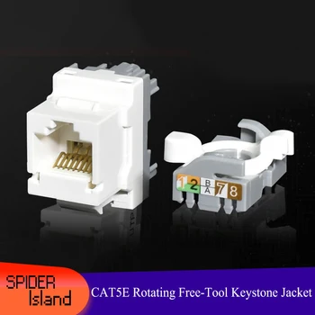 New CAT5E Keystone Jack Gigabit Network Module Rotation Free-tool Computer Network Cable Socket Wall Plate Module
New CAT5E Keystone Jack Gigabit Network Module Rotation Free-tool Computer Network Cable Socket Wall Plate Module