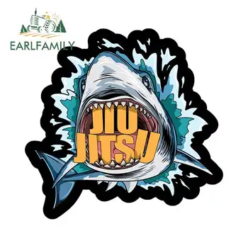 

EARLFAMILY 13cm x 12.6cm For BJJ Shark Funny Car Stickers Vinyl Car Wrap Waterproof Suitable For Motorcycle Surfboard Decal