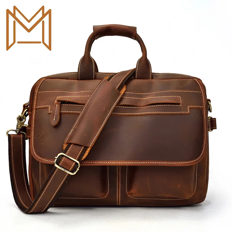 Man Crazy Horsehide Briefcase Genuine Leather Computer Package Leisure Time Single Shoulder Satchel Work Handbag
Man Crazy Horsehide Briefcase Genuine Leather Computer Package Leisure Time Single Shoulder Satchel Work Handbag