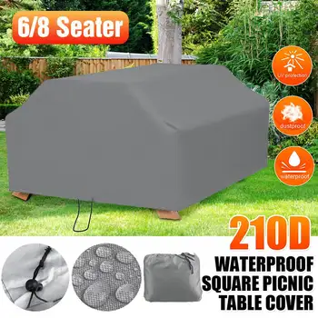 210D Picnic Table Chair Cover Gray Waterproof Anti Dust Garden Patio Furniture Elastic Tablecloth Square Cover For 6/8 Seater
210D Picnic Table Chair Cover Gray Waterproof Anti Dust Garden Patio Furniture Elastic Tablecloth Square Cover For 6/8 Seater