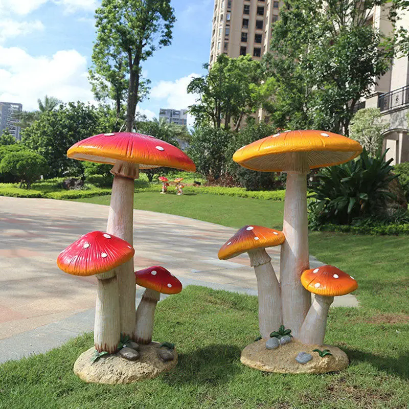 

Pastoral FRP Simulation Mushroom Ornaments Kindergarten Park Courtyard Figurines Crafts Outdoor Landscape Sculpture Decoration