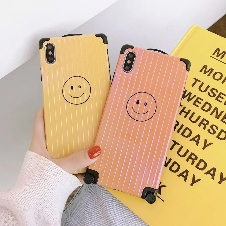 For iPhone 7 Plus XR X XS Max Case Simple Net Red Blu-ray Smiley Suitcase Holder Cover For iPhone 8 6 6s Plus Soft TPU Coque
For iPhone 7 Plus XR X XS Max Case Simple Net Red Blu-ray Smiley Suitcase Holder Cover For iPhone 8 6 6s Plus Soft TPU Coque