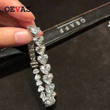 OEVAS Sparkling High Carbon Diamond Heart Bracelet Pure 925 Sterling Silver Wedding Party Created Moissanite Fine Jewelry Gifts
OEVAS Sparkling High Carbon Diamond Heart Bracelet Pure 925 Sterling Silver Wedding Party Created Moissanite Fine Jewelry Gifts