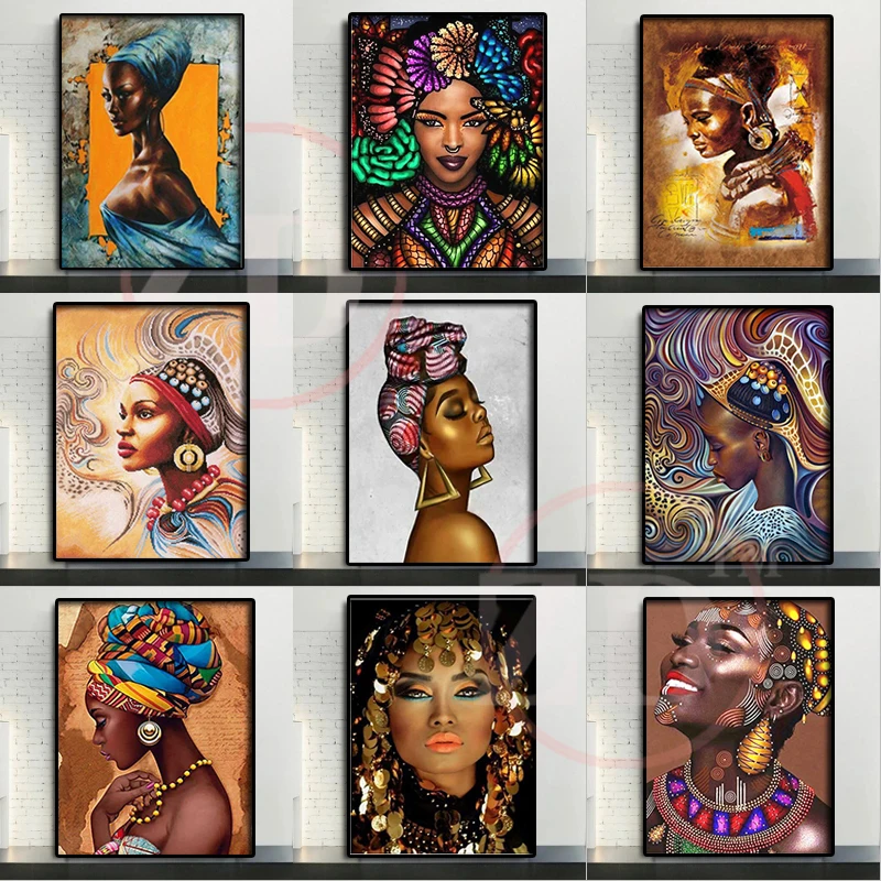 

5d алмазная живопись, портрет Африканской девушки, домашний декор, Набор для вышивки крестиком, Diy искусство, квадратная/круглая Алмазная мозаика, ручная вышивка