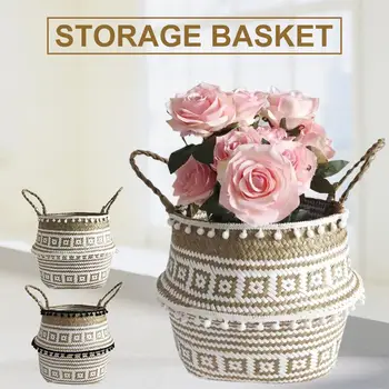 Handwoven Storage Basket Flower Vase Folding Shopping Basket Laundry Bucket Groceries Container Large Capacity Clothes Organizer 
Handwoven Storage Basket Flower Vase Folding Shopping Basket Laundry Bucket Groceries Container Large Capacity Clothes Organizer