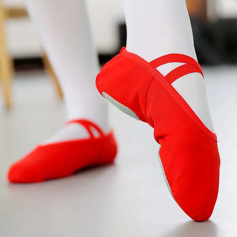 

New Dancing Soft Bottom Ballet Shoes without Rope Yoga Folk Dance Practice Shoes Children's Women's Dance Performance Shoes