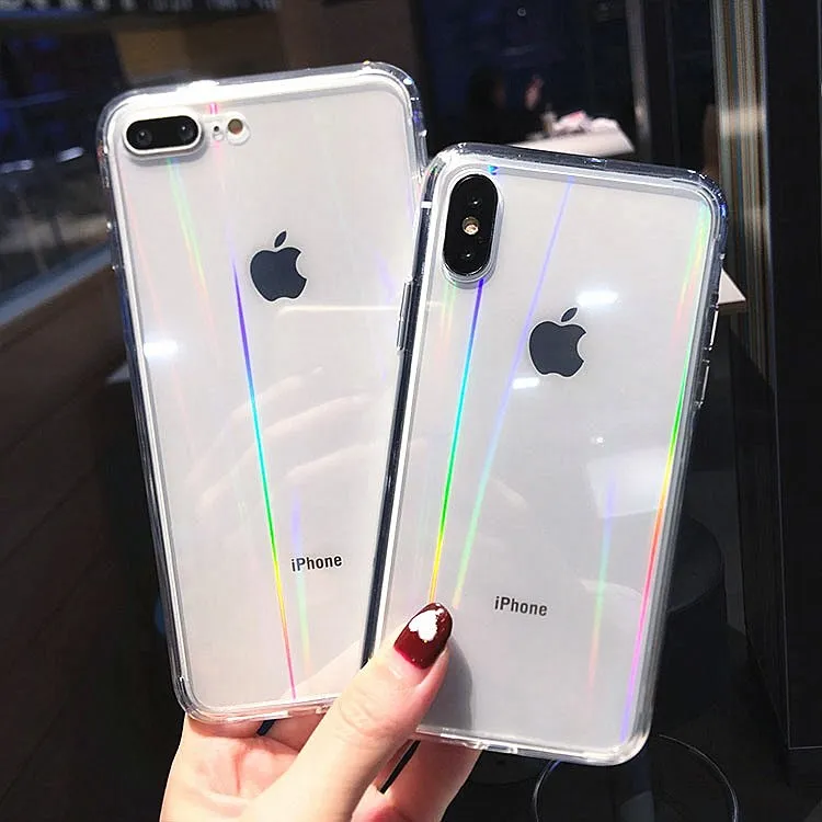 Gradient Rainbow Laser Cases For iPhone X XS Max XR Transparent Soft Capa Fundas For iPhone 6 6S 7 8 Plus Clear Acrylic Covers
Gradient Rainbow Laser Cases For iPhone X XS Max XR Transparent Soft Capa Fundas For iPhone 6 6S 7 8 Plus Clear Acrylic Covers