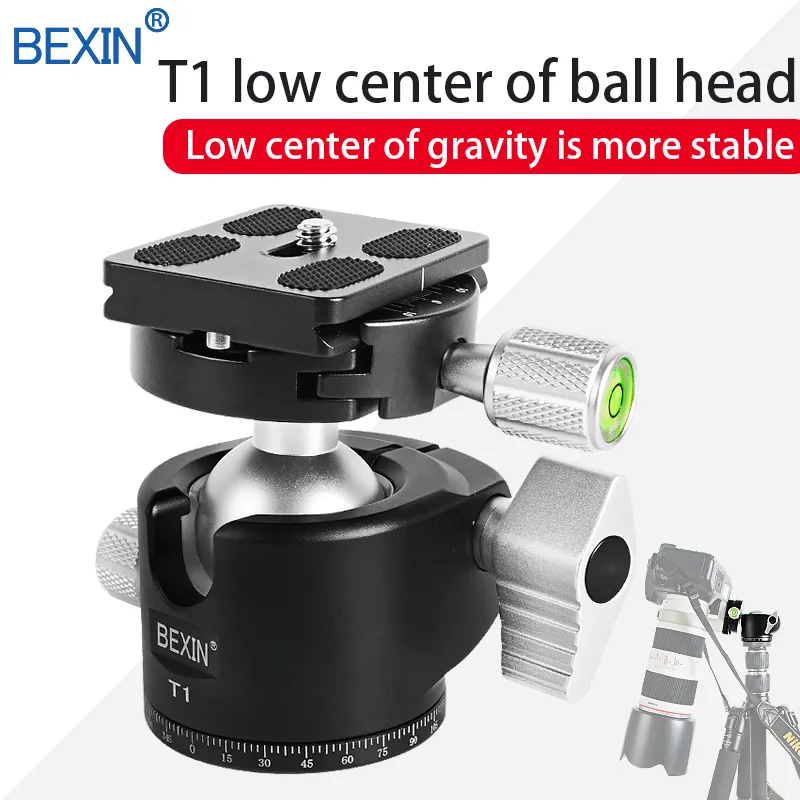 Aluminum Alloy Tripod Head Panoramic Ball Head Low Profile Compact Ball Head CNC Machining Built Ball Mount For DSLR Camera
Aluminum Alloy Tripod Head Panoramic Ball Head Low Profile Compact Ball Head CNC Machining Built Ball Mount For DSLR Camera