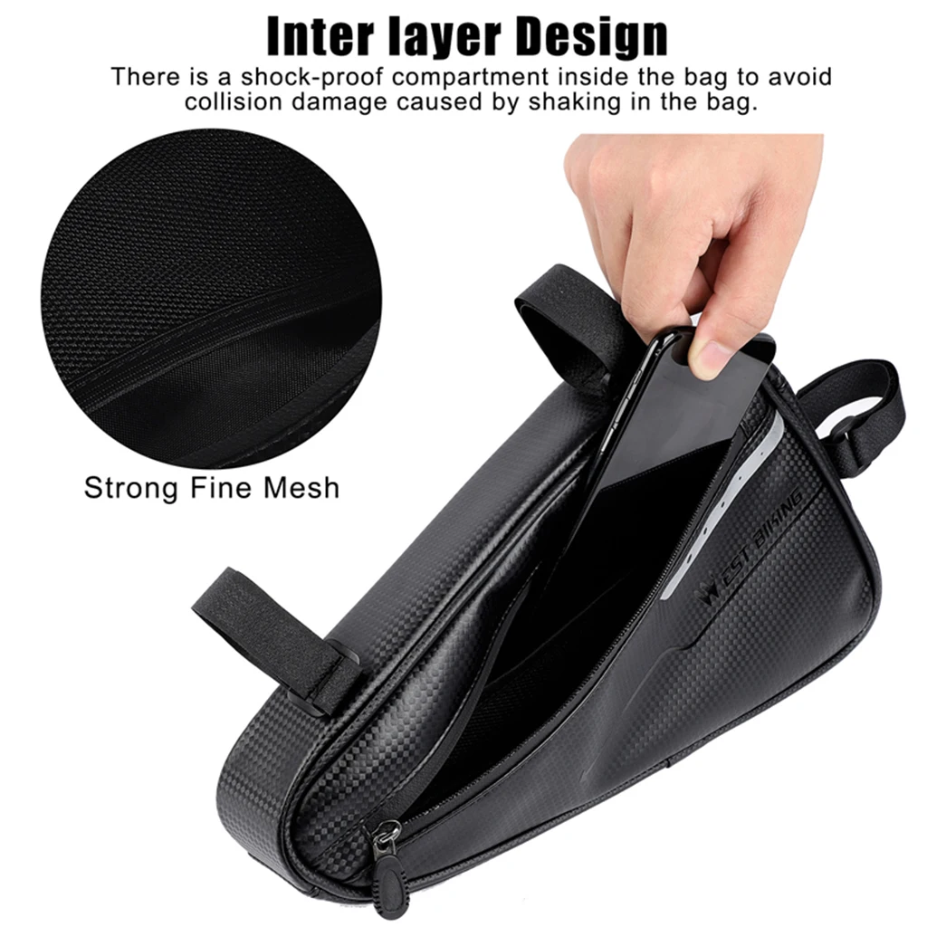 Bike Frame Bag Large Capacity Cycling Top Tube Triangle Bag Strage Pouch for MTB Mountain Rode Bike Bicycle Accessories Bike Frame Bag Large Capacity Cycling Top Tube Triangle Bag Strage Pouch for MTB Mountain Rode Bike Bicycle Accessories