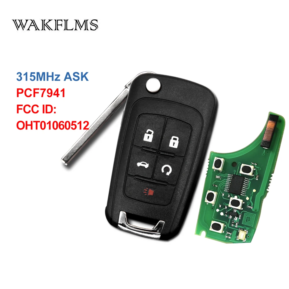 5 Button Flip Remote Car Key 315Mhz For Chevrolet Buick Encore Camaro Cruze Equinox Sonic LaCrosse with PCF7941 chip OHT01060512