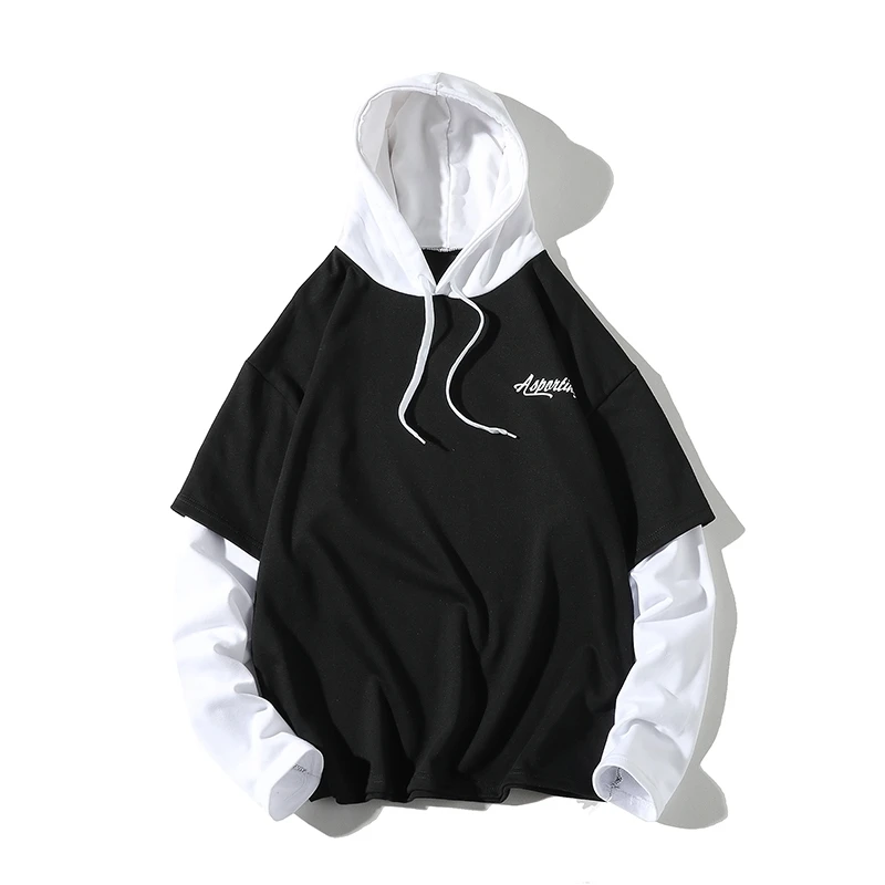 2020 Spring Autumn Hoodies Male Fake Two Pieces Patchwork Loose Sweatshirt Letter Print Men Hong Kong Style Couple Vintage Tops
2020 Spring Autumn Hoodies Male Fake Two Pieces Patchwork Loose Sweatshirt Letter Print Men Hong Kong Style Couple Vintage Tops