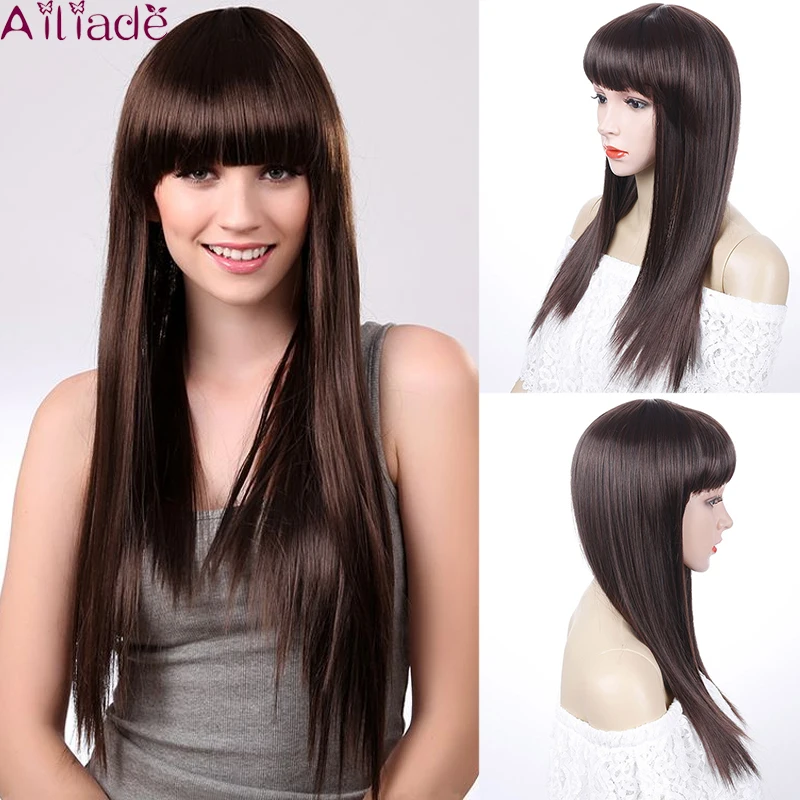 AILIADE Long Straight Wigs for Black Women African American Synthetic Hair Dark Brown Wigs with Bangs Heat Resistant Wig
AILIADE Long Straight Wigs for Black Women African American Synthetic Hair Dark Brown Wigs with Bangs Heat Resistant Wig