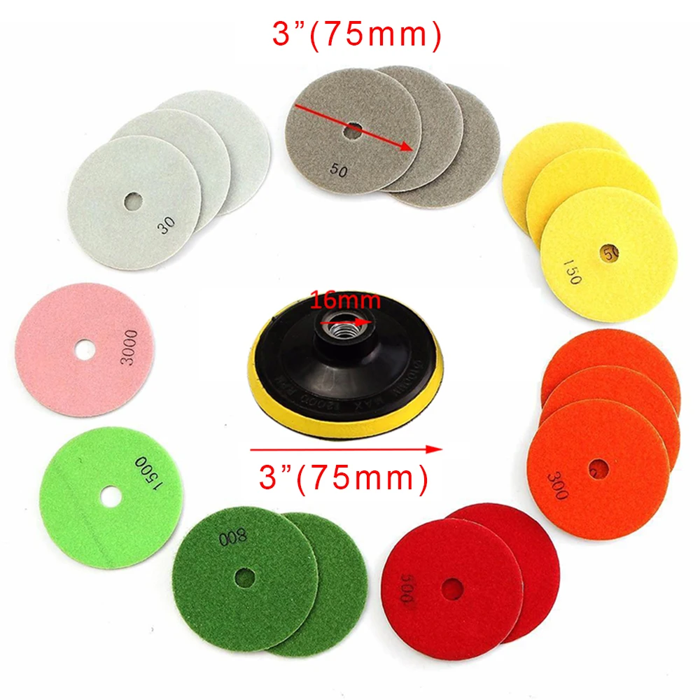 New Arrival 19pcs/Set Diamond Polishing Pad Marble Concrete Stone Grinding Buffing Disc Tool Strong Grinding Force 
New Arrival 19pcs/Set Diamond Polishing Pad Marble Concrete Stone Grinding Buffing Disc Tool Strong Grinding Force