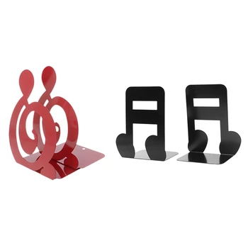 2 pair Musical Note Metal Bookends Iron Support Holder Desk Stands for Books - Red & Black
2 pair Musical Note Metal Bookends Iron Support Holder Desk Stands for Books - Red & Black