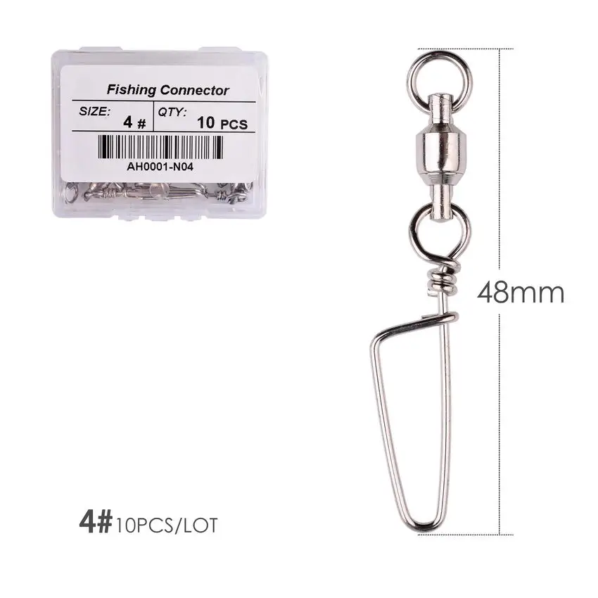 10 pcs / Box Fishing Swivels Connector Snap 0#-6# Ball Bearing Rolling Swivel For Fishhook Lure Carp Fishing Accessories 10 pcs / Box Fishing Swivels Connector Snap 0#-6# Ball Bearing Rolling Swivel For Fishhook Lure Carp Fishing Accessories