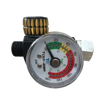 

Pneumatic Paint Airbrush Pressure Regulator Big Dial Gauge Adjustable 0-140 PSI 1/4" Thread Pneumatic System Regulating Valve