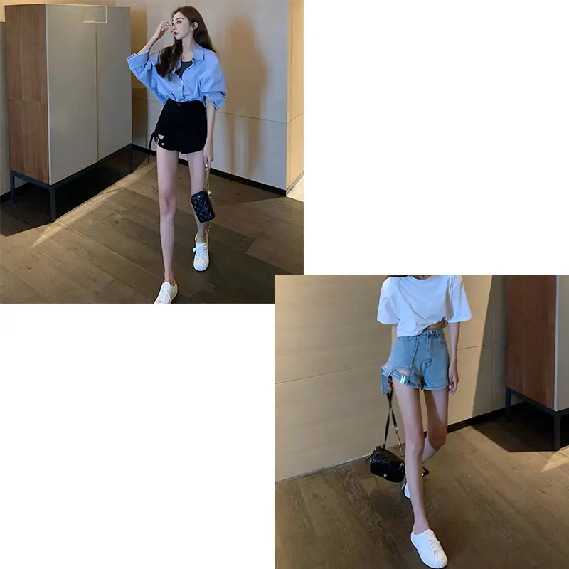 2021 early summer super shorts retro style street style high waist slim jeans women's new Korean version loose wild button jeans
2021 early summer super shorts retro style street style high waist slim jeans women's new Korean version loose wild button jeans