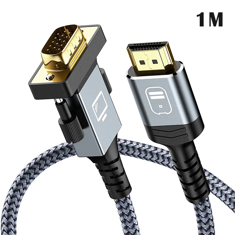 Nylon Braid HDMI To VGA Gold-Plated Cable Compatible For Computer Desktop Laptop PC Monitor Projector Adapter Cable
Nylon Braid HDMI To VGA Gold-Plated Cable Compatible For Computer Desktop Laptop PC Monitor Projector Adapter Cable