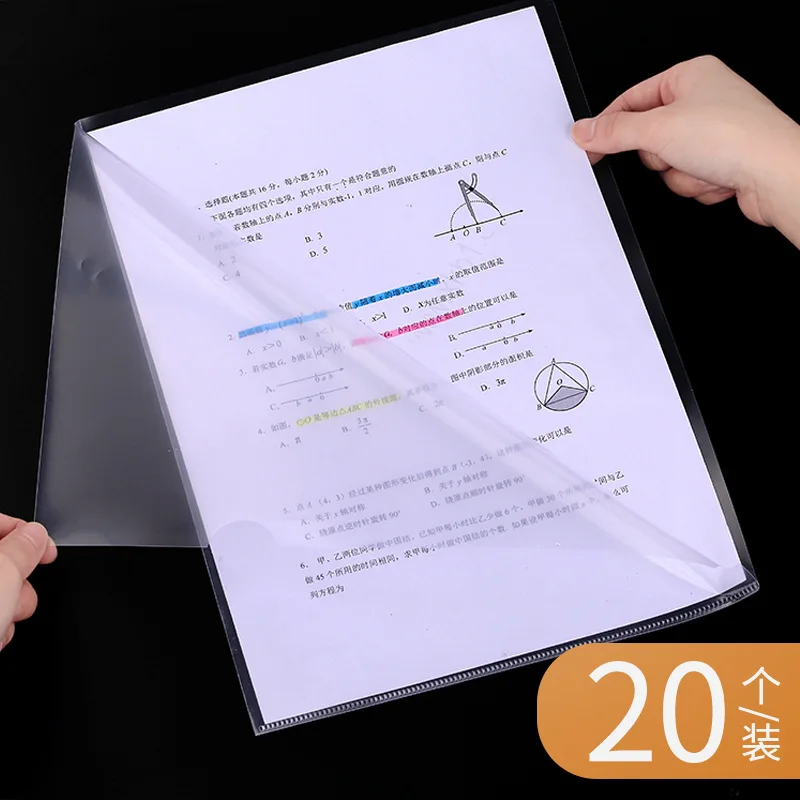 20 PCs Thick L-type Folder A4 Transparent File Holder Protective Case Plastic Waterproof dan ye jia A4 Paper dan pian jia
20 PCs Thick L-type Folder A4 Transparent File Holder Protective Case Plastic Waterproof dan ye jia A4 Paper dan pian jia
