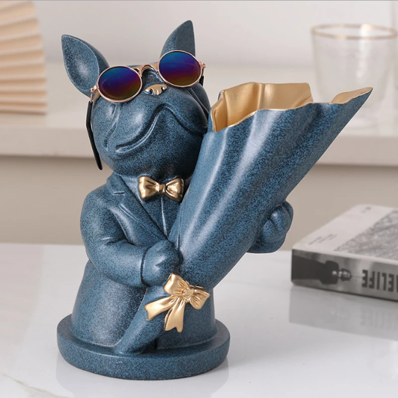 Домашний декор, миниатюрная фигурка, французский бульдог, скульптура, настольная Цветочная ваза, украшение стола, современная, для гостиной, декоративная статуя 
Домашний декор, миниатюрная фигурка, французский бульдог, скульптура, настольная Цветочная ваза, украшение стола, современная, для гостиной, декоративная статуя