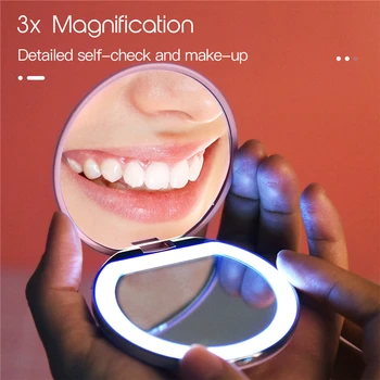 CkeyiN 3X Magnifying Lighted Makeup Mirror Light Mini Round Portable LED Make Up Mirror Sensing USB Chargeable makeup mirror
CkeyiN 3X Magnifying Lighted Makeup Mirror Light Mini Round Portable LED Make Up Mirror Sensing USB Chargeable makeup mirror