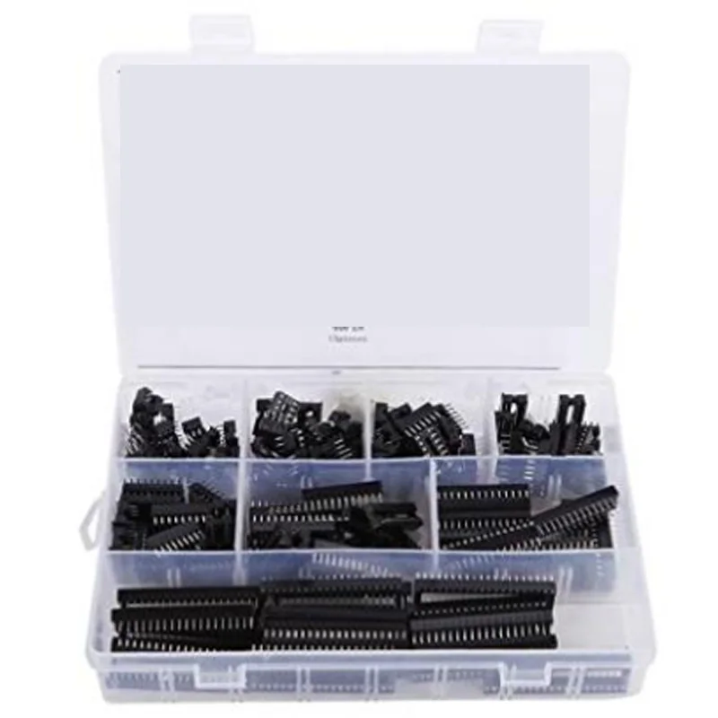 150Pcs 2.54mm Pitch DIP IC Socket Adapter Classification Kit 6, 8, 14, 16, 18, 24, 28, 40 Pin
150Pcs 2.54mm Pitch DIP IC Socket Adapter Classification Kit 6, 8, 14, 16, 18, 24, 28, 40 Pin