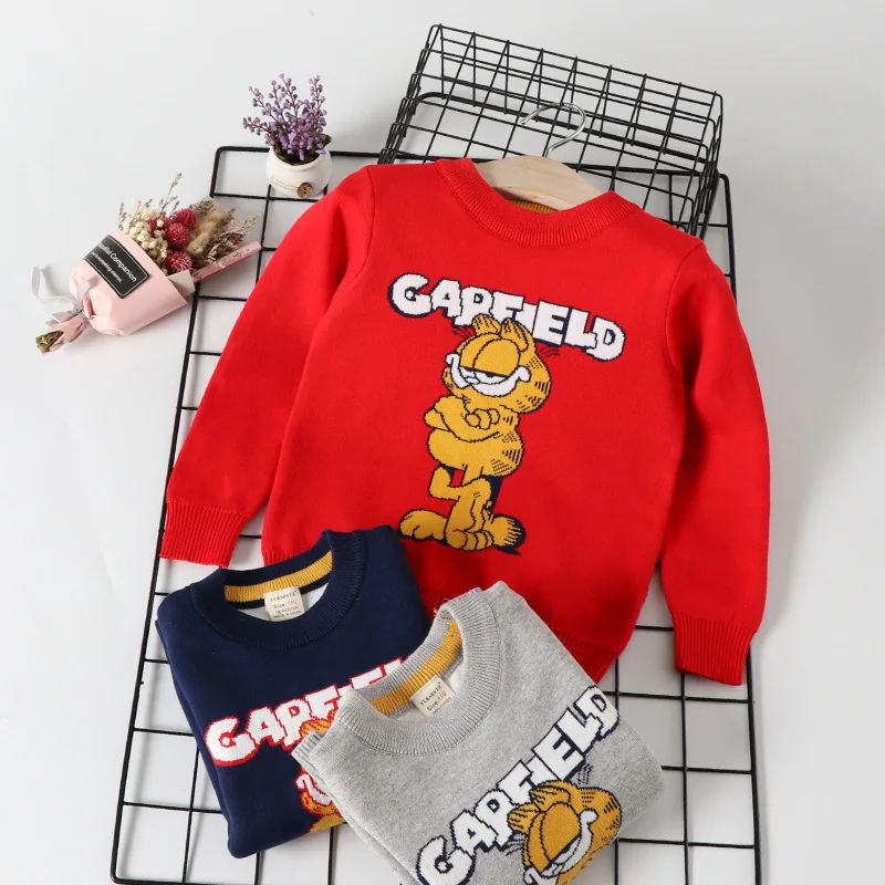 New Style Children Korean-style Cute BOY'S Knitted Sweater Solid Color Cartoon Cat Children Pullover Crew Neck Base Sweater
New Style Children Korean-style Cute BOY'S Knitted Sweater Solid Color Cartoon Cat Children Pullover Crew Neck Base Sweater