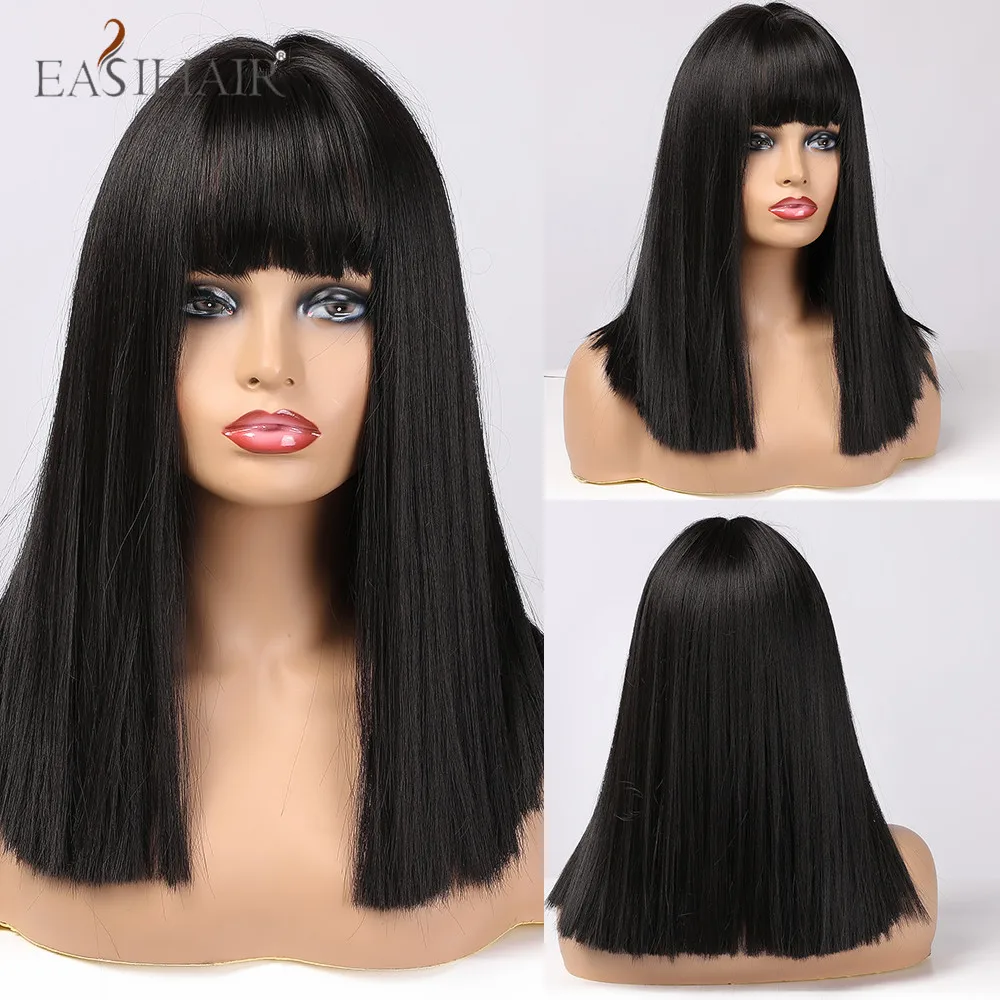 EASIHAIR Medium Length Straight Bob Hairstyle Middle Part Heat Resistant Synthetic Wigs for Women Black Daily Natural Hair Wigs
EASIHAIR Medium Length Straight Bob Hairstyle Middle Part Heat Resistant Synthetic Wigs for Women Black Daily Natural Hair Wigs