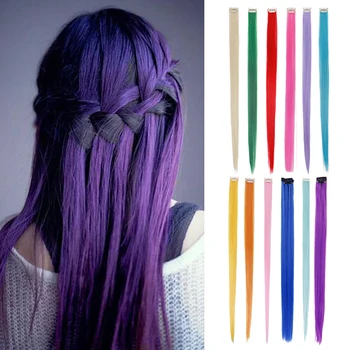 2pcs 55*3CM Long Straight Color Hair Piece Highlight Rainbow Hair Extension Clip Synthetic Braider DIY Personalized Styling Tool 
2pcs 55*3CM Long Straight Color Hair Piece Highlight Rainbow Hair Extension Clip Synthetic Braider DIY Personalized Styling Tool