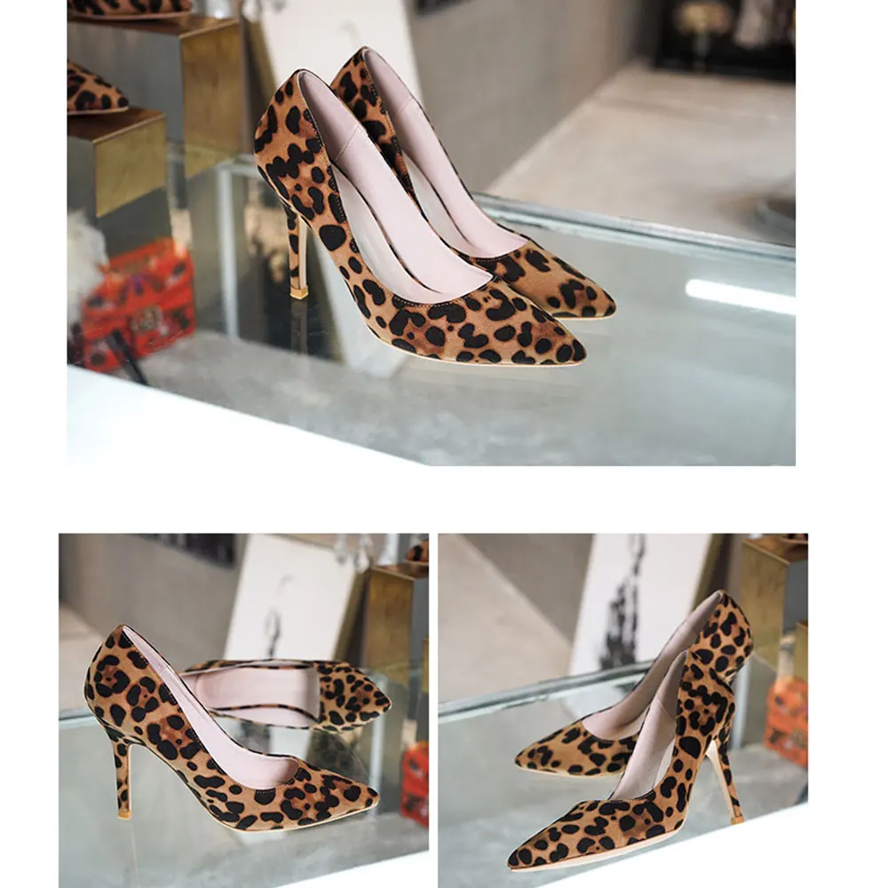 HYKD Spring stars with the same shallow mouth pointed girl high heels leopard-print suede thin with large size women's shoes
HYKD Spring stars with the same shallow mouth pointed girl high heels leopard-print suede thin with large size women's shoes