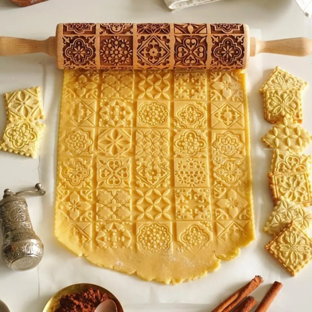 Wood Embossing Rolling Pin Fondant Cake Dough Cookies Noodle Biscuit Vintage Pattern Engraved Roller
Wood Embossing Rolling Pin Fondant Cake Dough Cookies Noodle Biscuit Vintage Pattern Engraved Roller