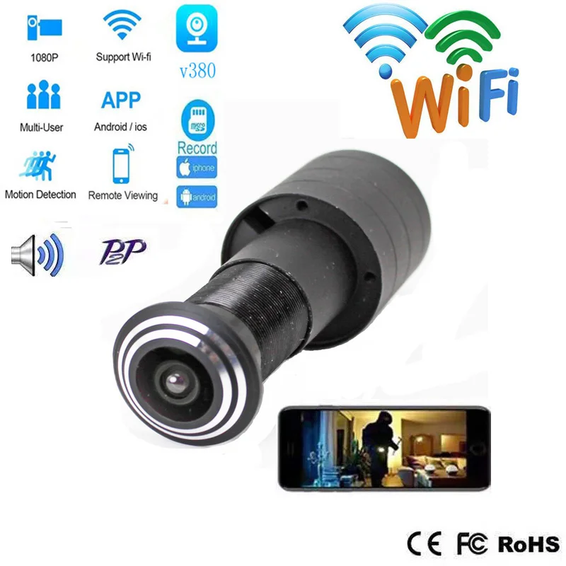 V380 Door Eye Hole Security 1080P HD 1.78mm Lens Wide Angle FishEye CCTV Network Mini Peephole Door WifI IP Camera P2P TF Card
V380 Door Eye Hole Security 1080P HD 1.78mm Lens Wide Angle FishEye CCTV Network Mini Peephole Door WifI IP Camera P2P TF Card
