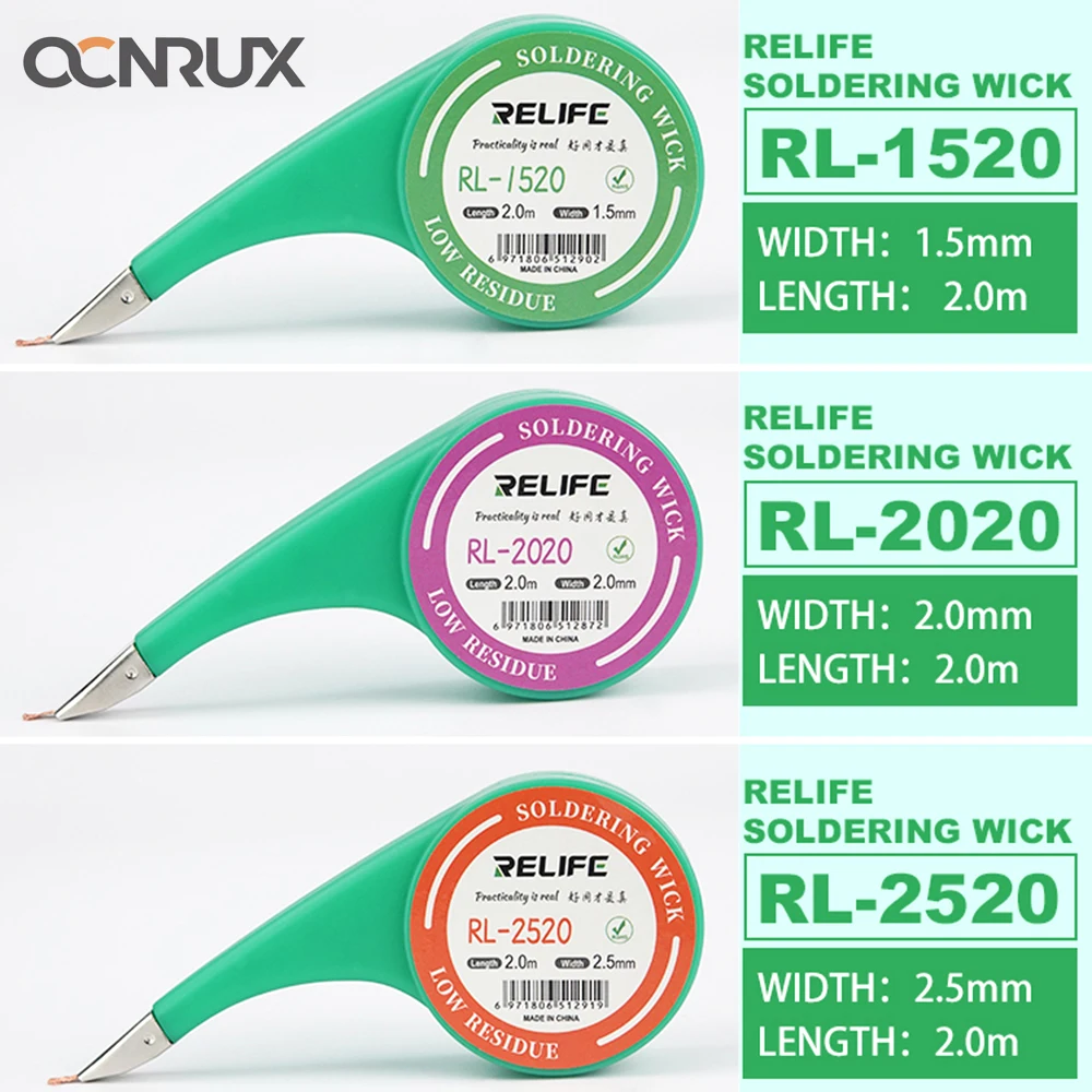 RELIFE Desoldering Wicks Pumps Dispenser Pack with Stainless Steel Mouth for Soldering Solder Remover Desoldering Tool 2m Length
RELIFE Desoldering Wicks Pumps Dispenser Pack with Stainless Steel Mouth for Soldering Solder Remover Desoldering Tool 2m Length
