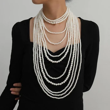 5 Pcs/Set Exaggerated Multi Layer Pearl Choker Necklace For Women Bead Large Long Necklace 2020 Fashion Statement Jewelry
5 Pcs/Set Exaggerated Multi Layer Pearl Choker Necklace For Women Bead Large Long Necklace 2020 Fashion Statement Jewelry