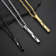 Punk Fashion Men Twisted Rectangle Male Pendant Necklace For Hip Hop Mens Chain Spiral Necklaces Party Jewelry Gift for Lovers 
Punk Fashion Men Twisted Rectangle Male Pendant Necklace For Hip Hop Mens Chain Spiral Necklaces Party Jewelry Gift for Lovers
