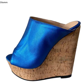 Olomm Hot Handmade Women Platform Mules Sandals Sexy Wedges High Heels Sandals Open Toe Blue Party Shoes Women US Plus Size 5-20
Olomm Hot Handmade Women Platform Mules Sandals Sexy Wedges High Heels Sandals Open Toe Blue Party Shoes Women US Plus Size 5-20