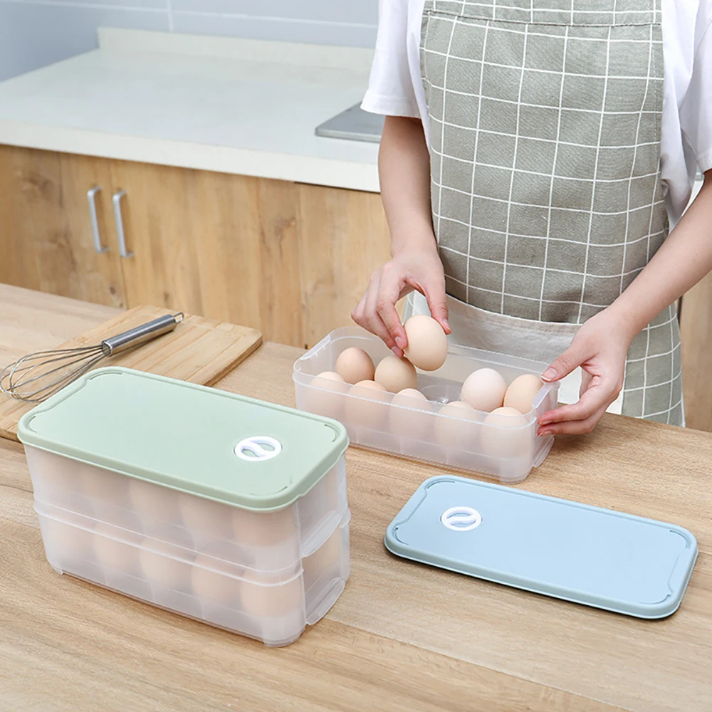 Refrigerator Egg Storage Box Transparent Plastic Kitchen Double Layer Eggs Case Fresh-Care Organizer With Lid Egg Tray
Refrigerator Egg Storage Box Transparent Plastic Kitchen Double Layer Eggs Case Fresh-Care Organizer With Lid Egg Tray