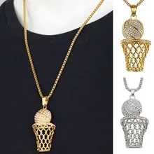 Rhinestone Basketball Net Pendant Alloy Necklace For Men Chain Hip Pop Necklaces Male Creative Men Jewelry Gifts for Sports Fans
Rhinestone Basketball Net Pendant Alloy Necklace For Men Chain Hip Pop Necklaces Male Creative Men Jewelry Gifts for Sports Fans