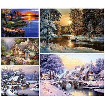 56x46cm 14CT Counted DIY Cross Stitch Canvas Landscape Needlework Kit Craft 
56x46cm 14CT Counted DIY Cross Stitch Canvas Landscape Needlework Kit Craft