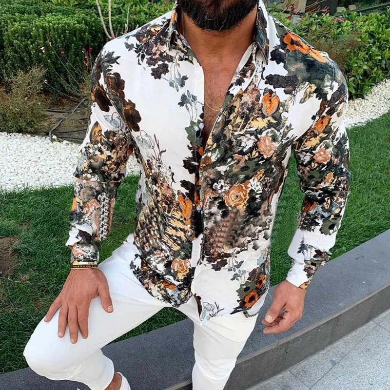 Men's Tops Holiday Floral Shirts Long Sleeve Casual Fashion Business Plus Size Buttons Men Shirts
Men's Tops Holiday Floral Shirts Long Sleeve Casual Fashion Business Plus Size Buttons Men Shirts