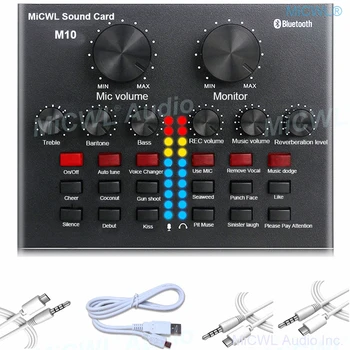 M10 Sound Card Audio Set Interface External USB Microphone Live Bluetooth Function Preamps Mixer for Computer PC Laptop Sing
M10 Sound Card Audio Set Interface External USB Microphone Live Bluetooth Function Preamps Mixer for Computer PC Laptop Sing